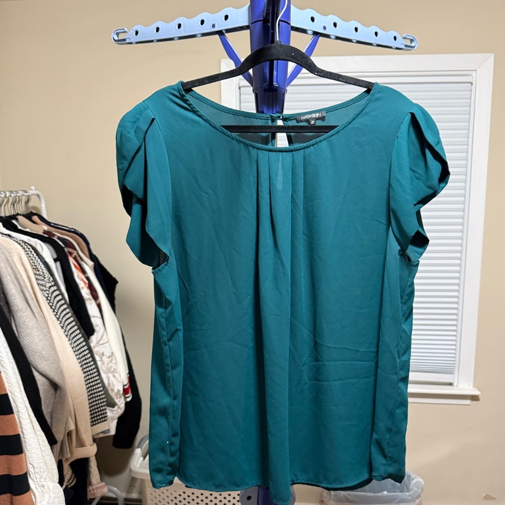 Paper moon size 2xl Teal Women's Top